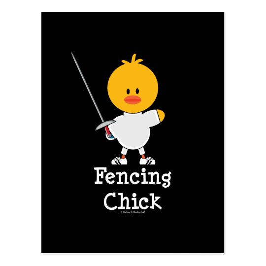 Fencing Chick Postcard