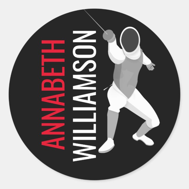Fencing Classic Round Sticker (Front)