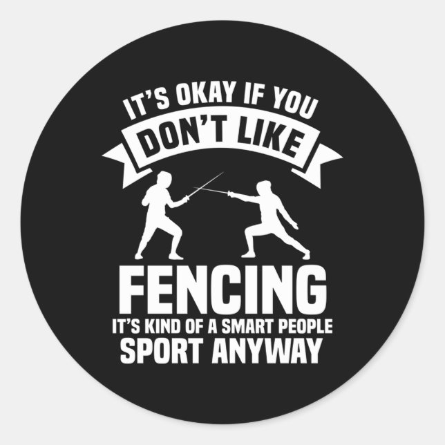 Fencing Combat Sport Fence Foil Epee Sabre Sword F Classic Round Sticker (Front)
