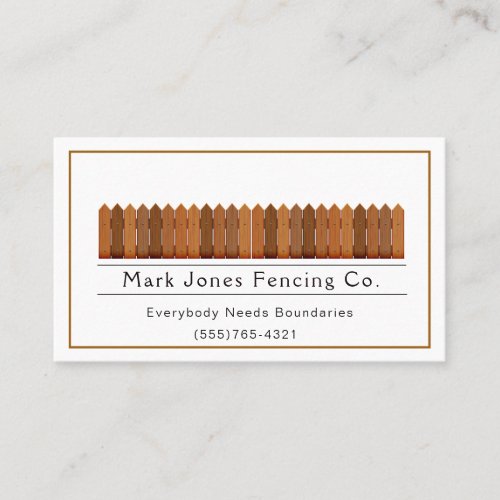 Fencing Company Service Business Card