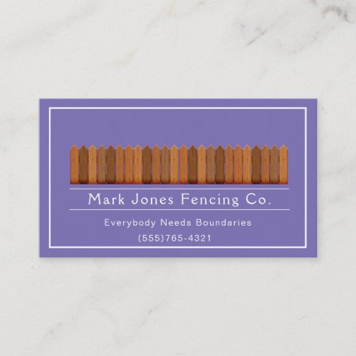 Fencing Company Service Business Card