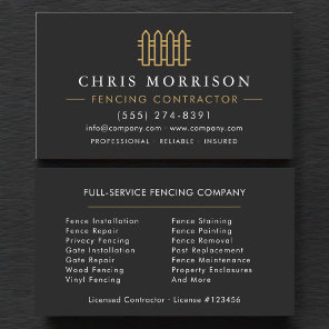 Fencing Contractor Business Card