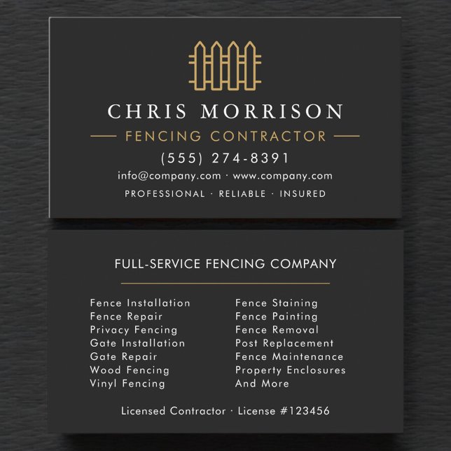 Fencing Contractor Business Card (Creator Uploaded)