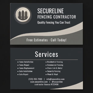 Fencing Contractor Business Card