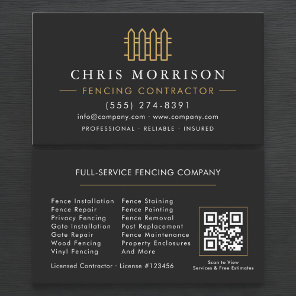 Fencing Contractor QR Code Business Card