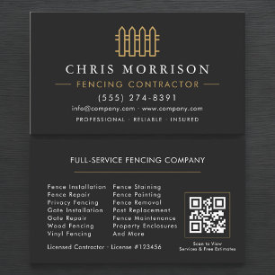 Fencing Contractor QR Code Business Card