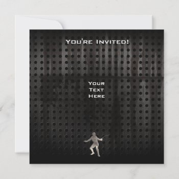 Fencing; Cool Black Invitation by SportsWare at Zazzle