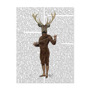 Fencing Deer Full Postcard
