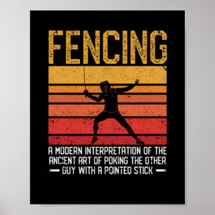 Fencing definition dictaphone fencer funny poster