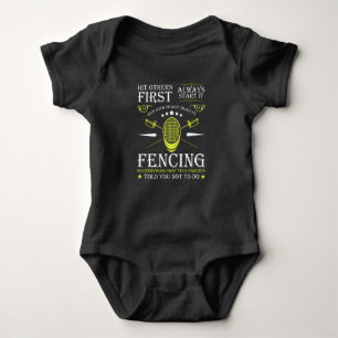 Fencing Degen Sport Fencing Duel Baby Bodysuit