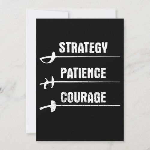Fencing Design Strategy Patience Courage Fencer Holiday Card