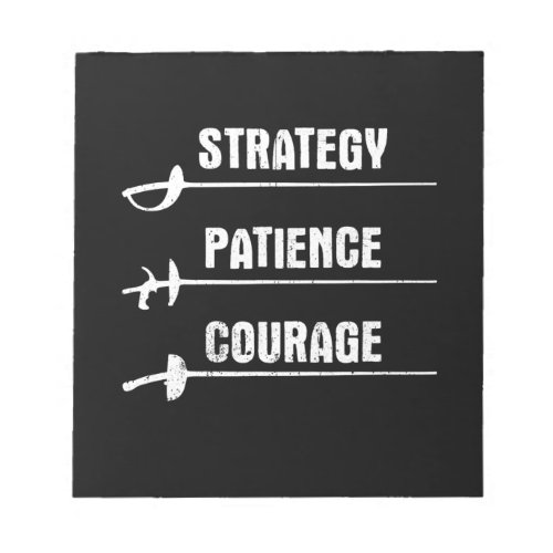 Fencing Design Strategy Patience Courage Fencer Notepad