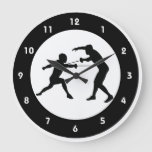 Fencing Design Wall Clock at Zazzle