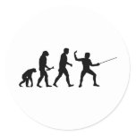 Fencing Evolution Classic Round Sticker