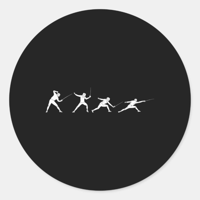 Fencing Evolution Combat Assault Offense Fencer Sa Classic Round Sticker (Front)