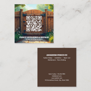 Fencing Fence Building QR Square Business Card
