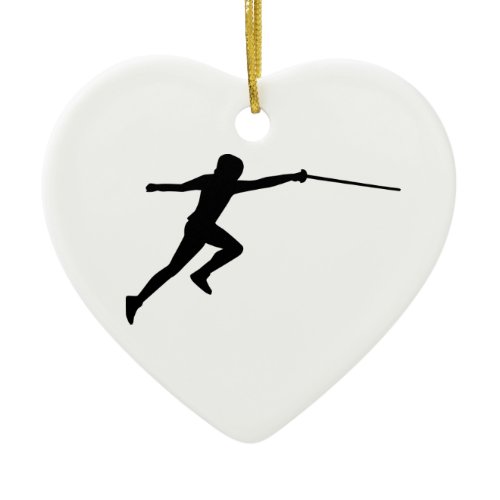 Fencing fencer ceramic ornament