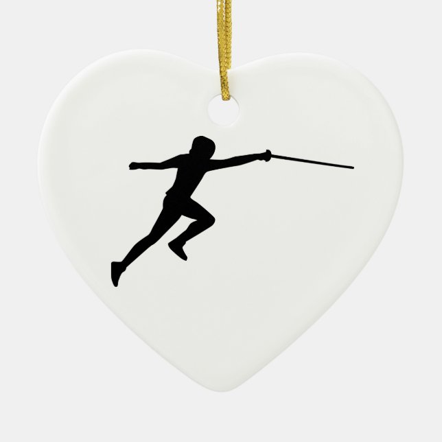 Fencing fencer ceramic ornament (Front)