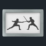 Fencing fencer couple belt buckle<br><div class="desc">Fencing fencer sports Sword Weapon Fight Saber Rapier symbol icon</div>