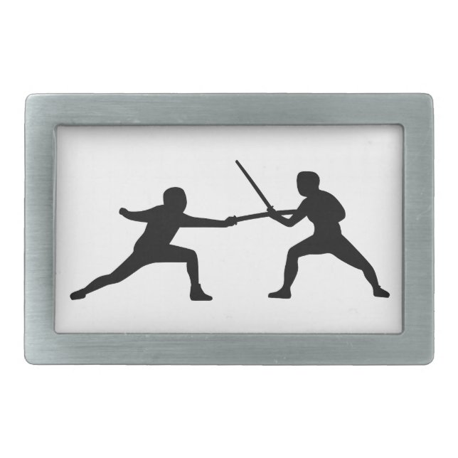 Fencing fencer couple belt buckle (Front)