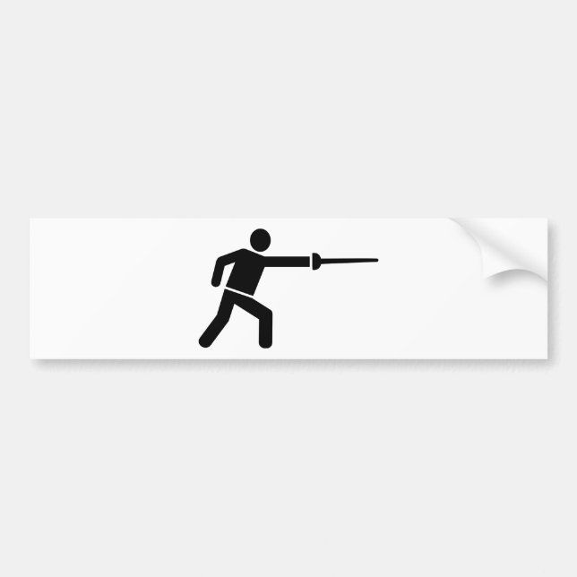 Fencing fencer icon bumper sticker (Front)