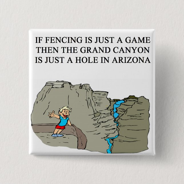 FENCING fencer joke Button (Front)