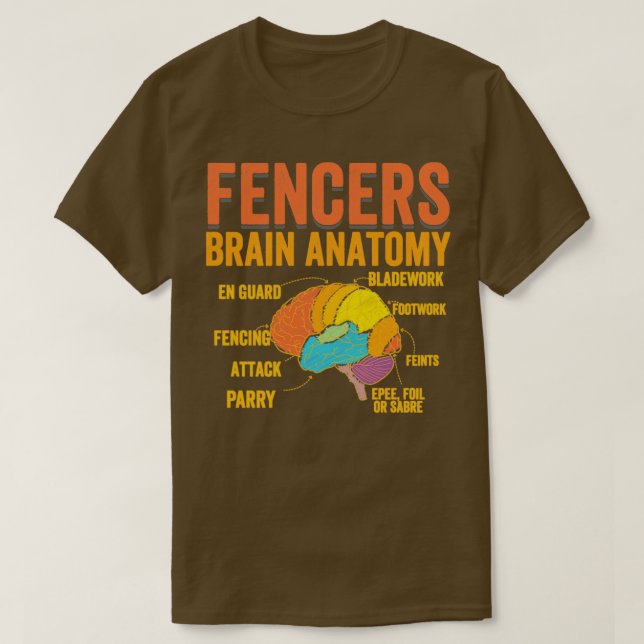 Fencing Fencers Brain Anatomy (2) T-Shirt (Design Front)