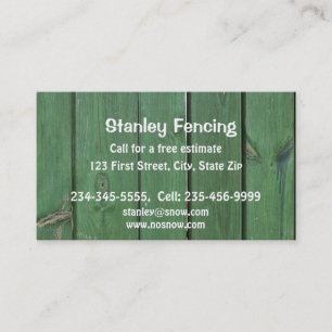 Fencing Fences Custom Business Card