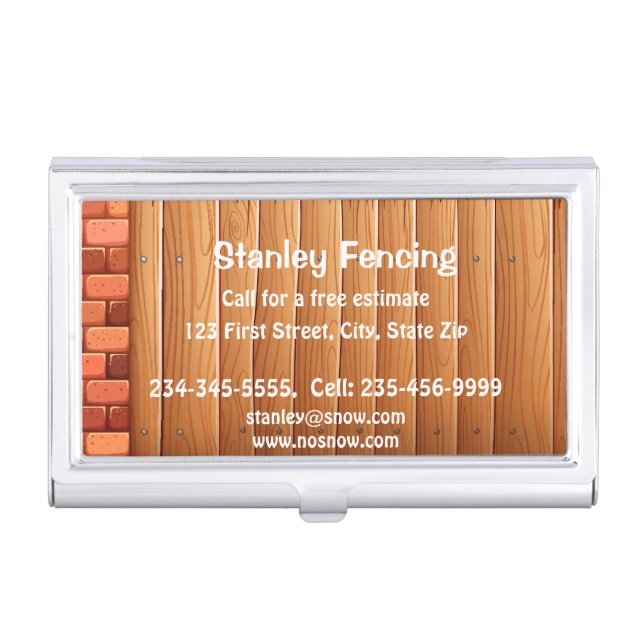 Fencing Fences Custom  Business Card Case (Front)