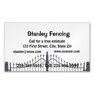 Fencing Fences Custom Business Card Magnet
