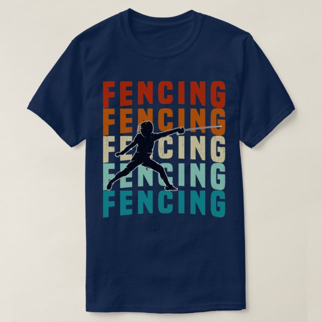Fencing Fencing Retro (6) T-Shirt (Design Front)