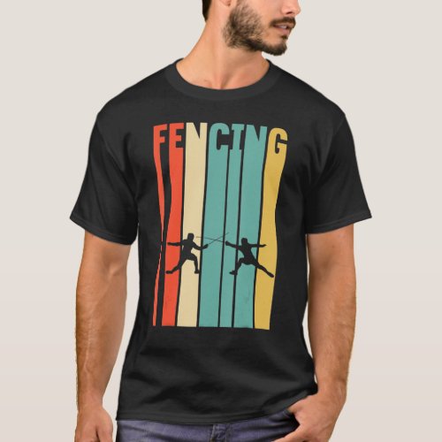 Fencing Fencing Vintage Epee Sword Fighter Foil Fe T_Shirt