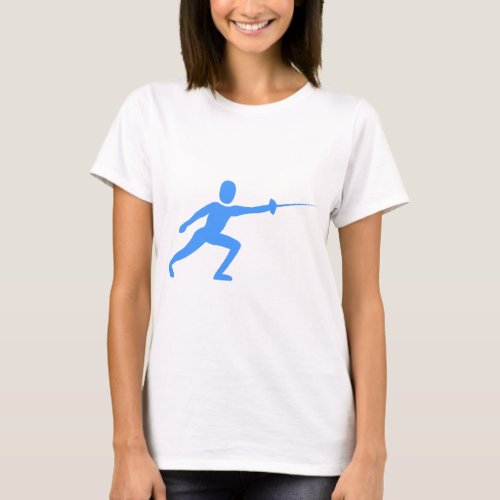 Fencing Figure _ Baby Blue T_Shirt