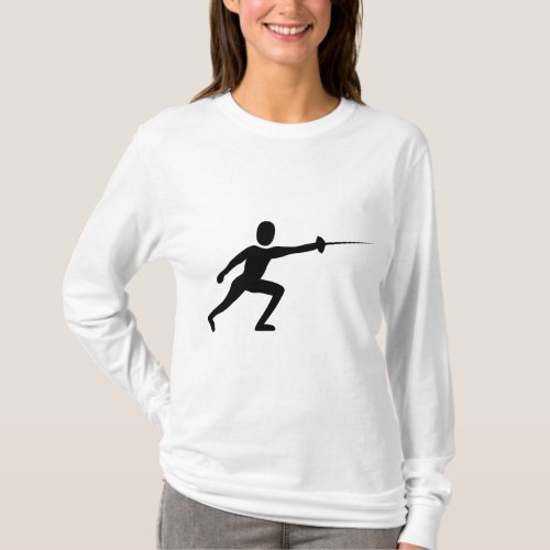 Fencing Figure _ Black T_Shirt