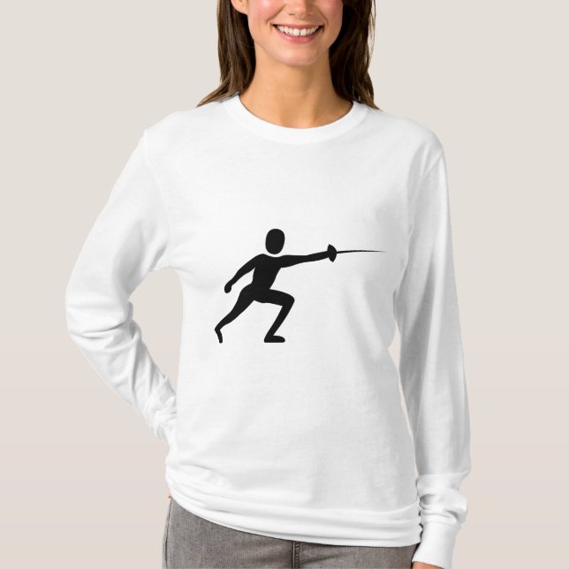 Fencing Figure - Black T-Shirt (Front)