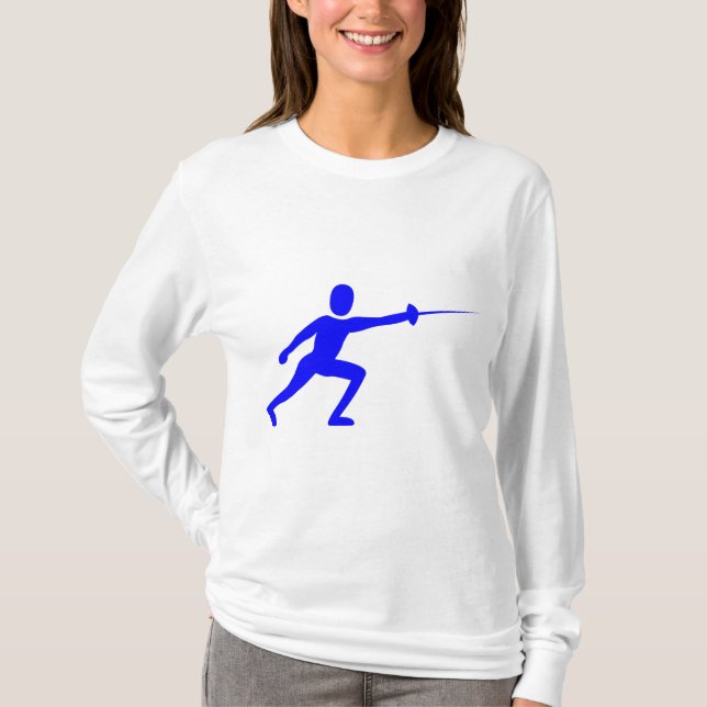 Fencing Figure - Blue T-Shirt (Front)