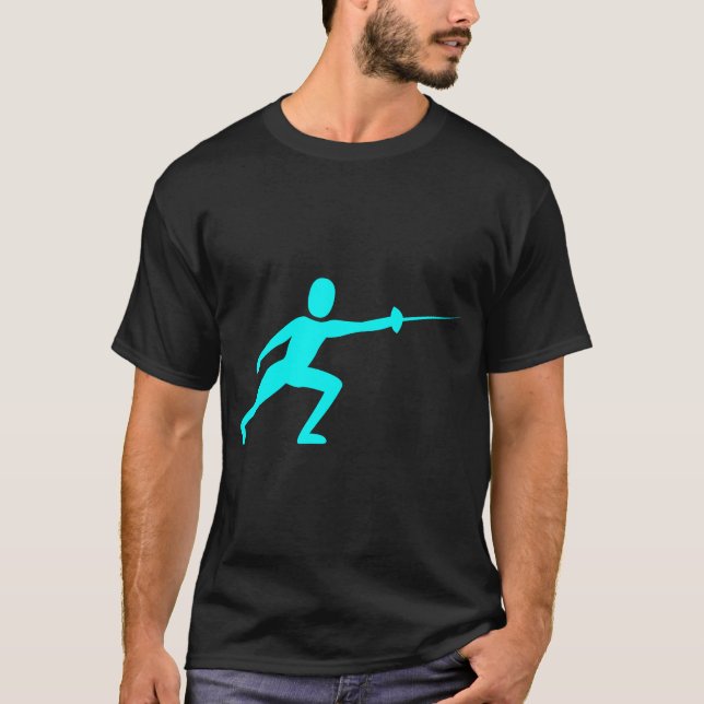 Fencing Figure - Cyan T-Shirt (Front)