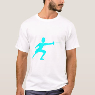 Fencing Figure - Cyan T-Shirt