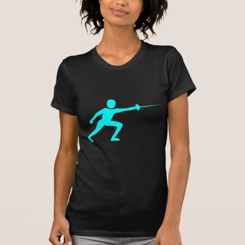 Fencing Figure _ Cyan T_Shirt