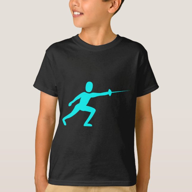 Fencing Figure - Cyan T-Shirt (Front)