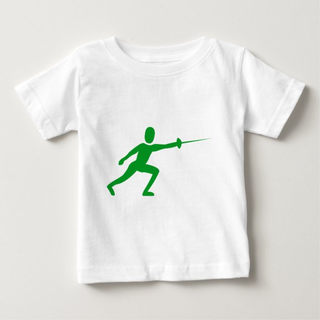 Fencing Figure - Grass Green Baby T-Shirt (Front)