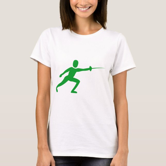 Fencing Figure - Grass Green T-Shirt (Front)