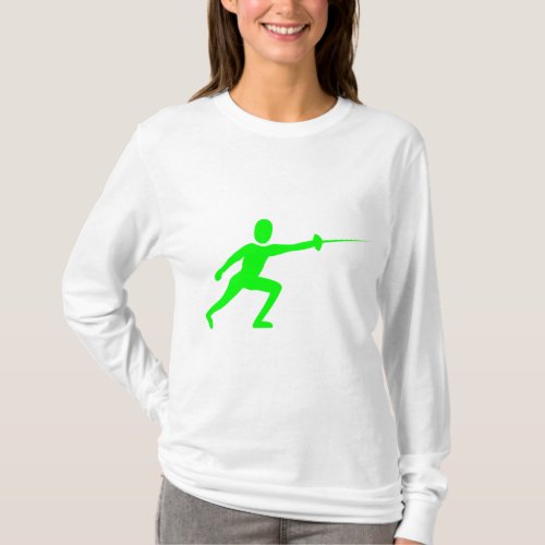 Fencing Figure _ Green T_Shirt