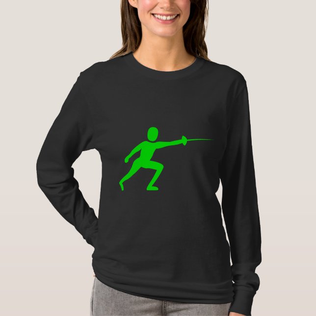 Fencing Figure - Green T-Shirt (Front)