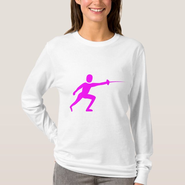 Fencing Figure - Magenta T-Shirt (Front)