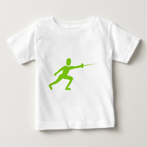 Fencing Figure _ Martian Green Baby T_Shirt