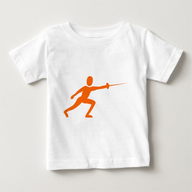 Fencing Figure - Orange Baby T-Shirt (Front)