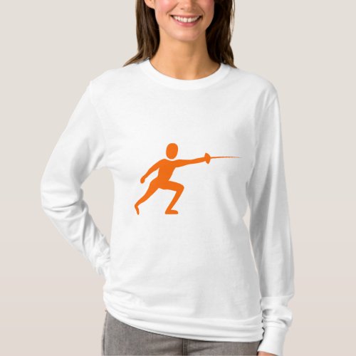 Fencing Figure _ Orange T_Shirt