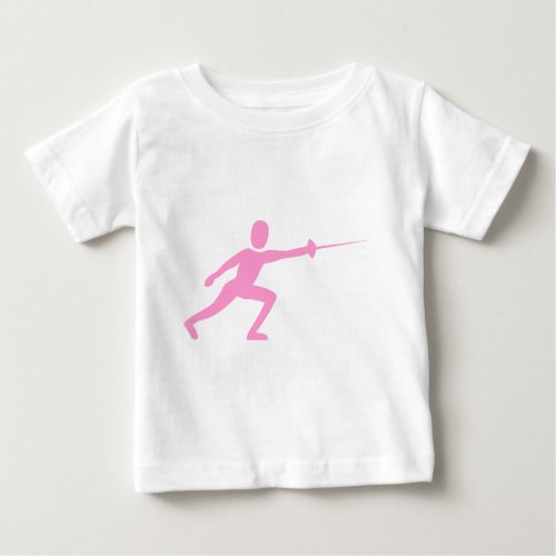 Fencing Figure _ Pink Baby T_Shirt