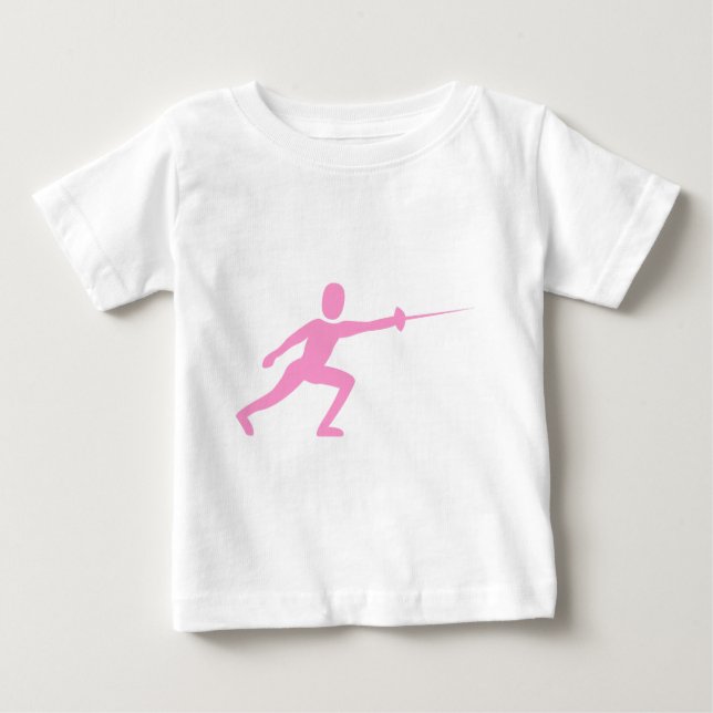 Fencing Figure - Pink Baby T-Shirt (Front)